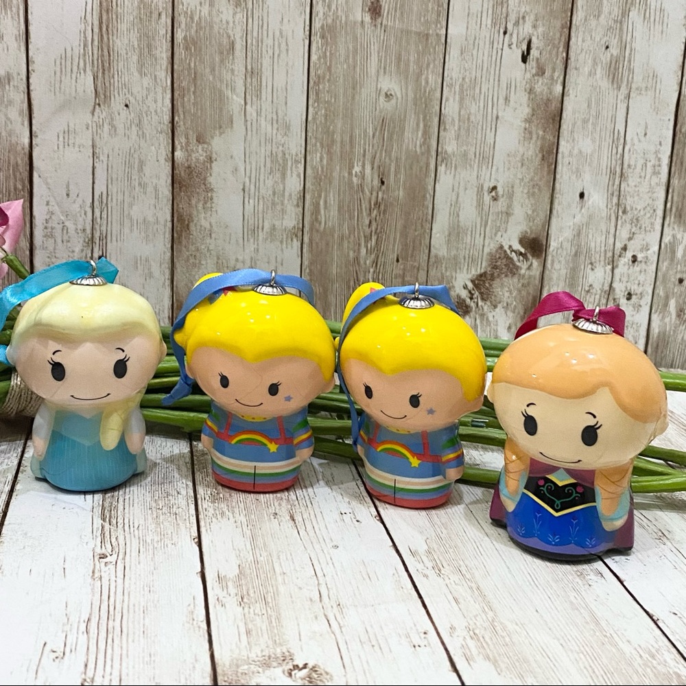 Lot 4 DISNEY Rainbow Brite Elsa Anna Frozen Itty Bitty 2” Ornaments